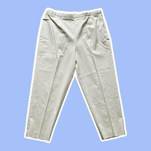 VTG ~ 1990s ~ Talbots ~ Beige Linen Pants ~ Ankle Length ~ Summer ~ Size 18